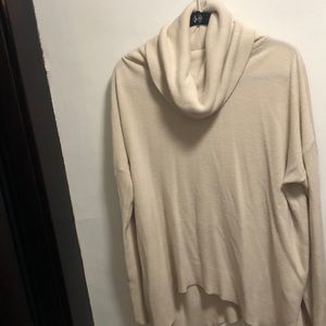 Cream cowl turtleneck sweater